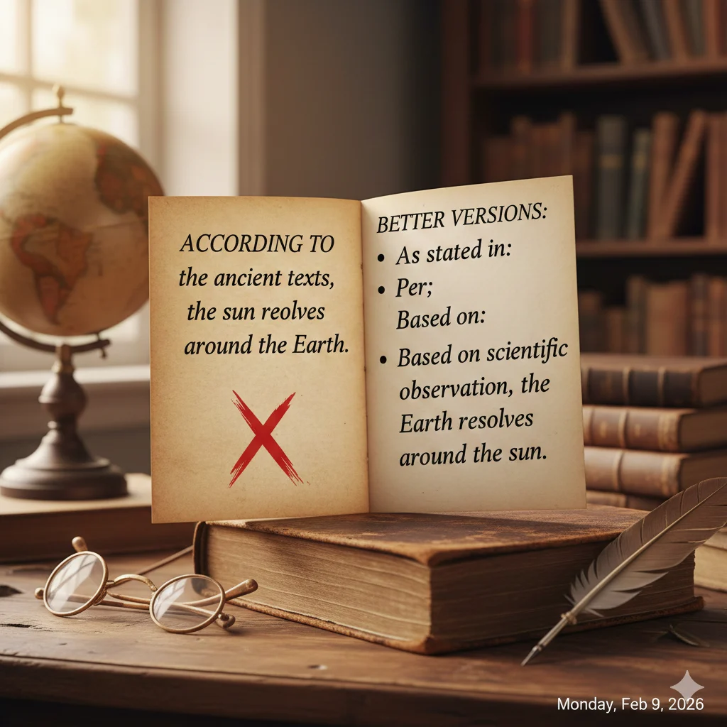 another way to say according to