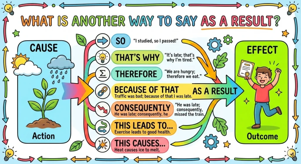 another way to say as a result