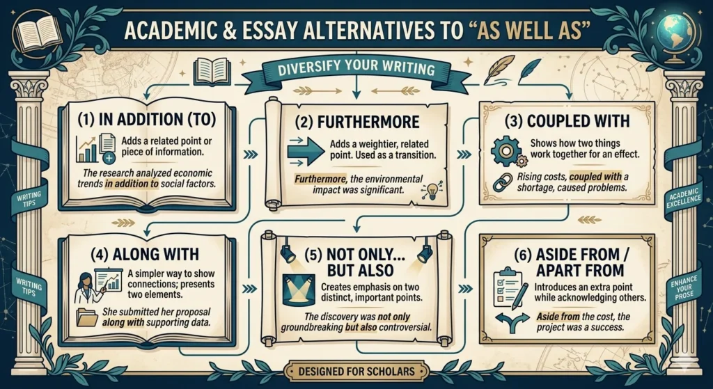 another way to say as well as