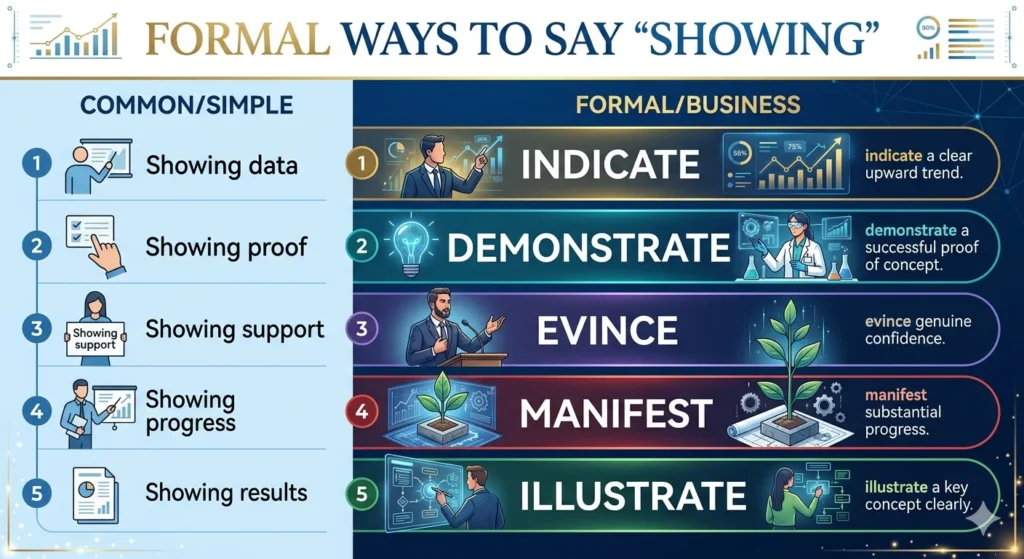 another way to say shows