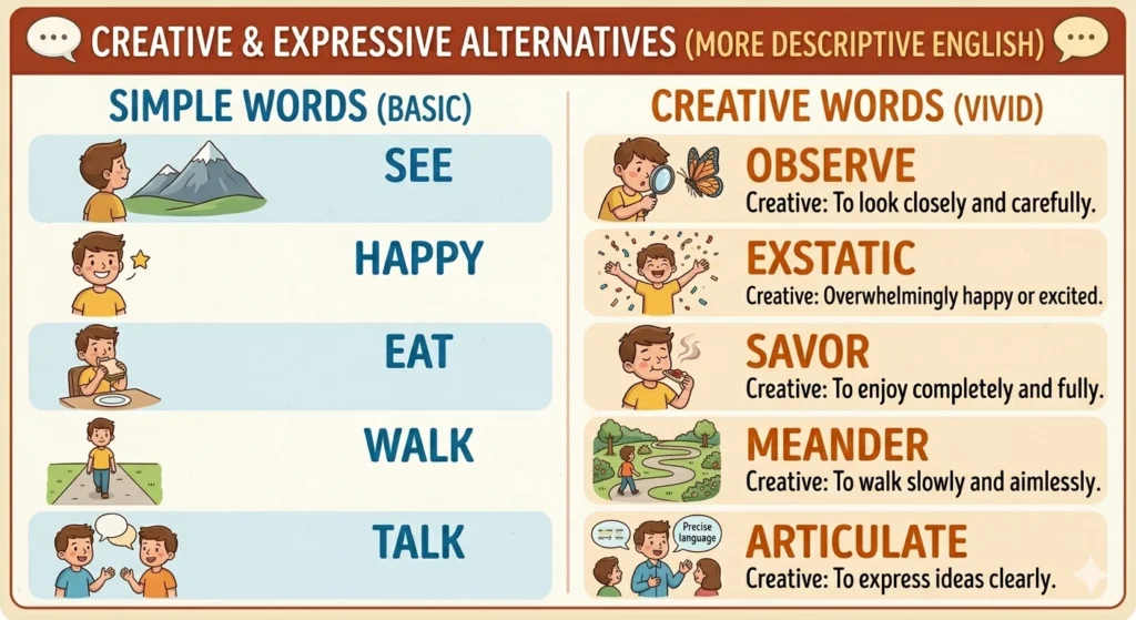 another way to say shows