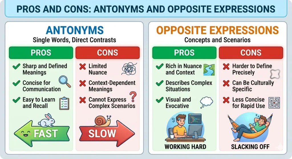 another way to say pros and cons