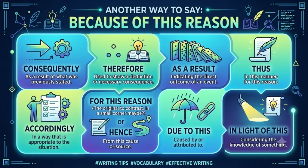 another way to say because of this