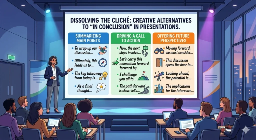 different way to say in conclusion