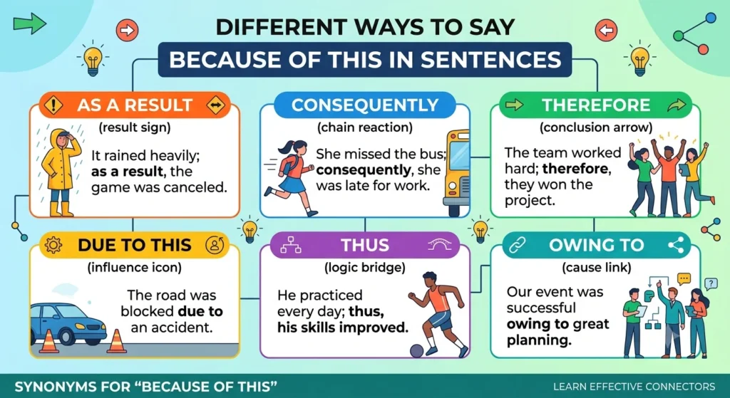 another way to say because of this