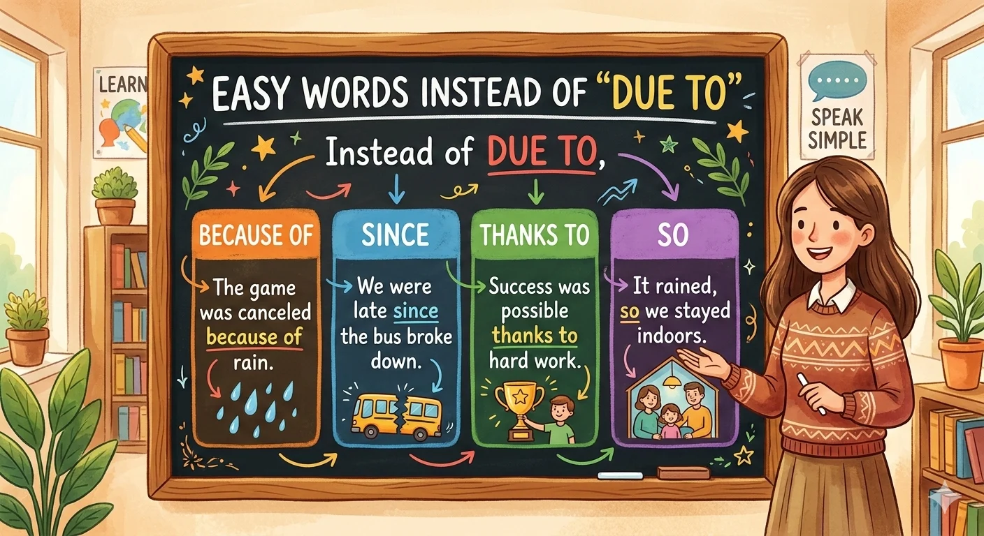 another way to say due to