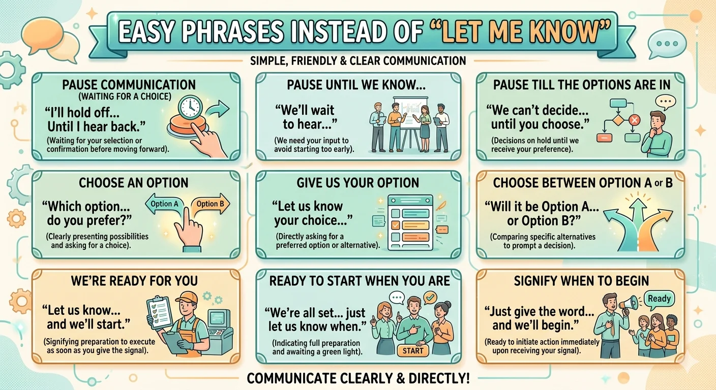 another way to say let me know